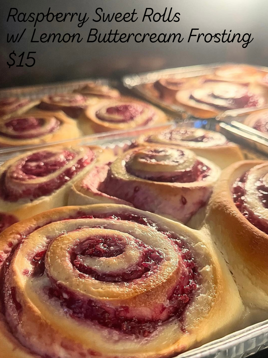 Raspberry Sweet Rolls w/ Lemon Buttercream Frosting